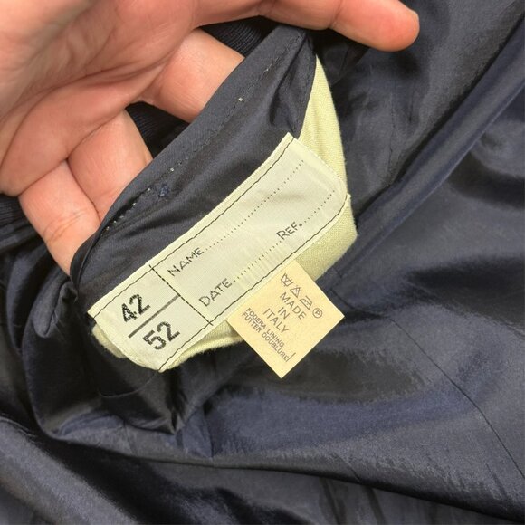 Brioni Coat Wool Long Overcoat Chesterfield Twill Made in Italy Blue Large 42 R - Picture 10 of 12